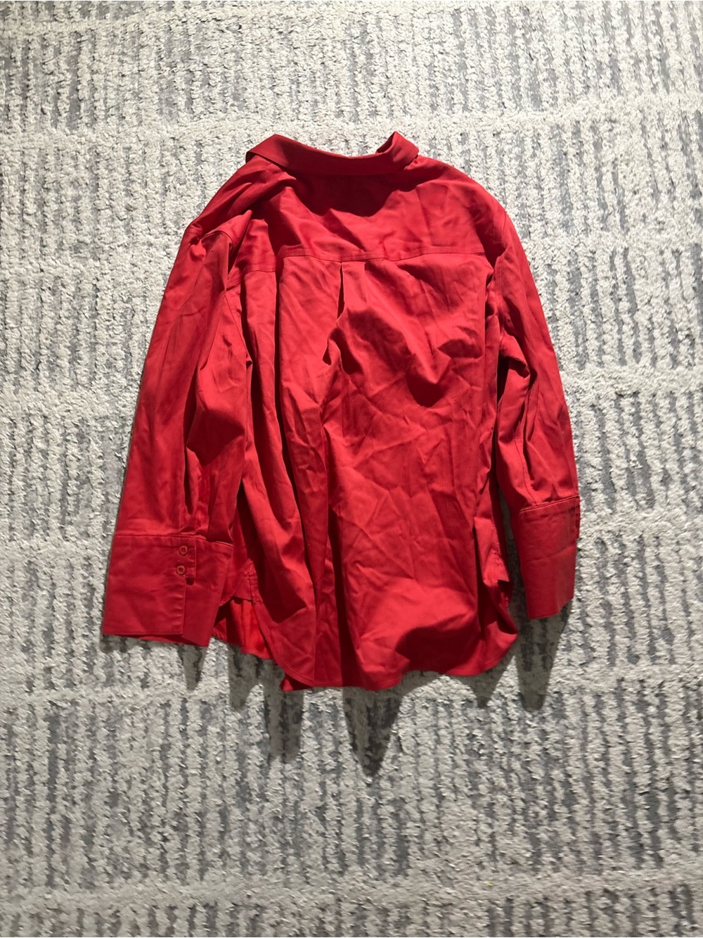 Chicos bold red long sleeve button down collared shirt size 14 - Picture 4 of 4